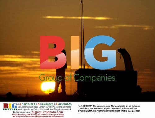 Marine on air defense vehicle at Kandahar airport