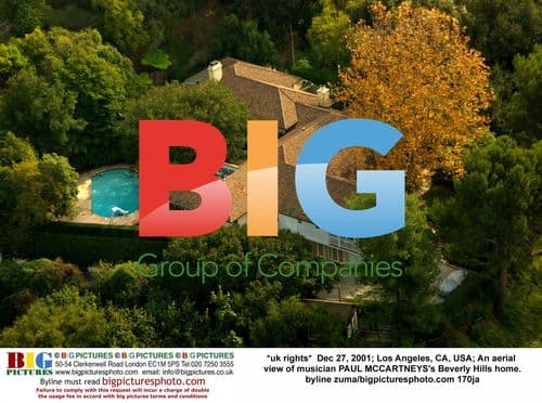 Aerial view of Paul McCartney's Beverly Hills home