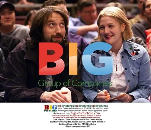Drew Barrymore and Tom Green at NBA Game