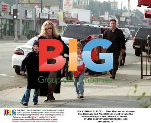 Basinger and Baldwin take kids to church and lunch