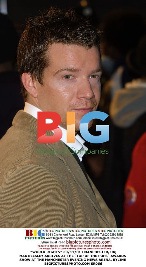 Max Beesley arrives at Top of the Pops awards