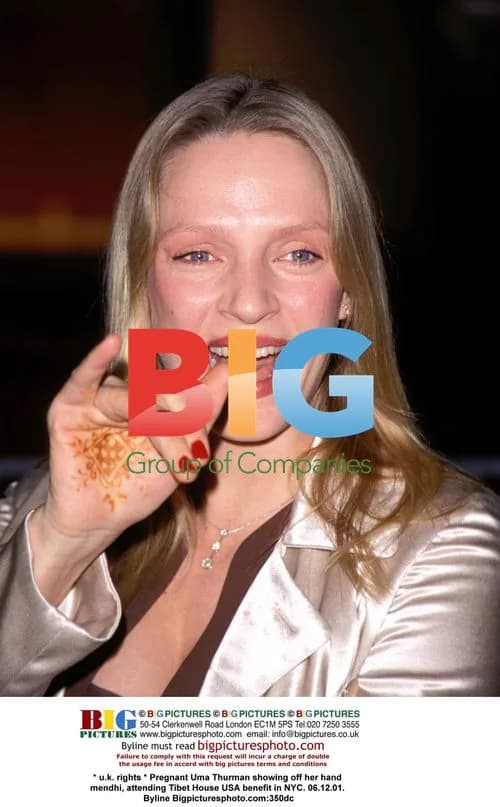 Pregnant Uma Thurman at Tibet House Benefit