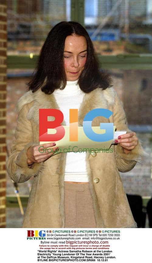 Actress Samatha Robson at London Awards 2001