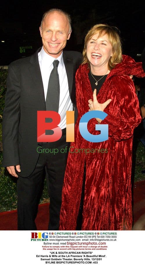 Ed Harris & Wife at 'A Beautiful Mind' Premiere