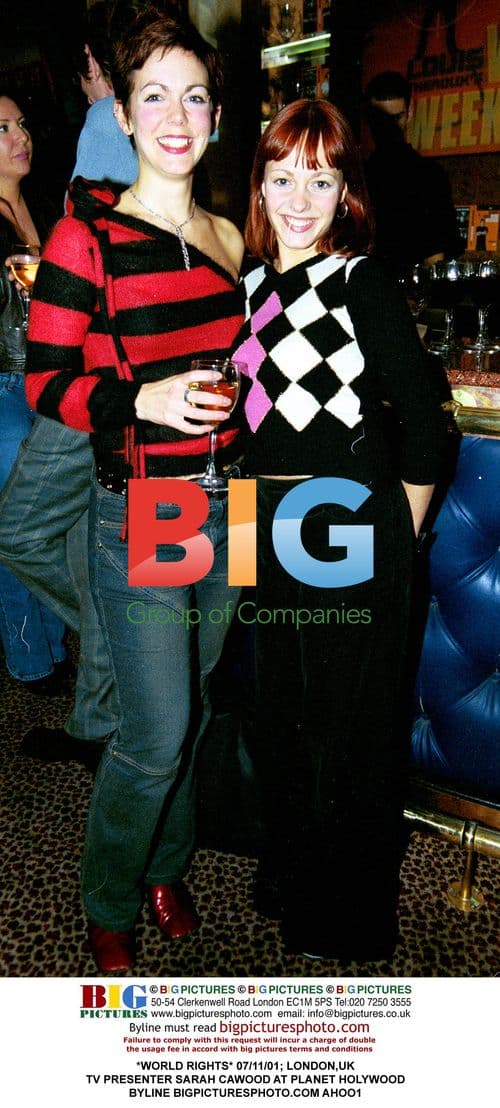 Sarah Cawood at Planet Holywood