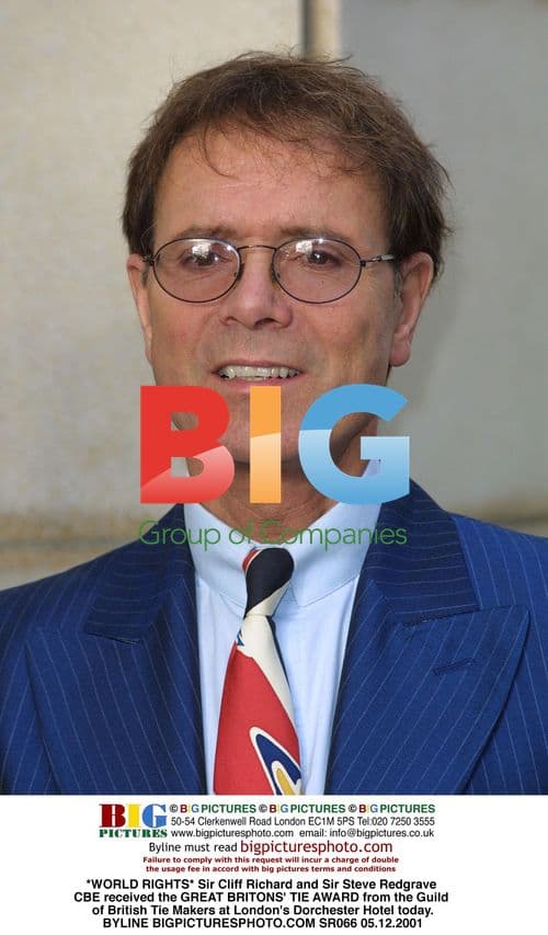 Sir Cliff Richard and Sir Steve Redgrave receive tie award