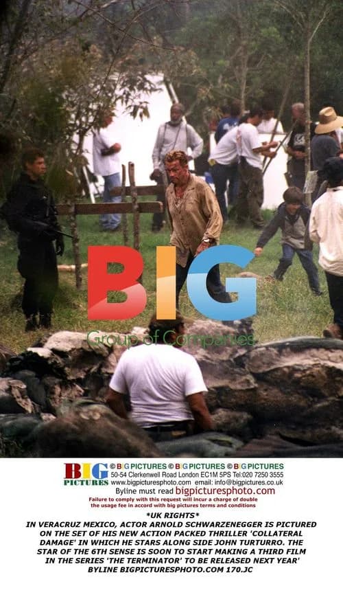 Arnold Schwarzenegger on 'Collateral Damage' Set