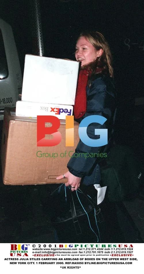 Julia Stiles Carrying Boxes, NYC