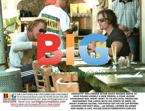 Mickey Rourke Shares Lunch with Chihuahua