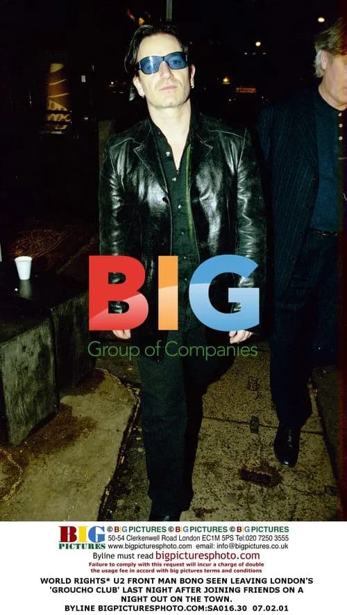 U2's Bono Seen Leaving London's Groucho Club