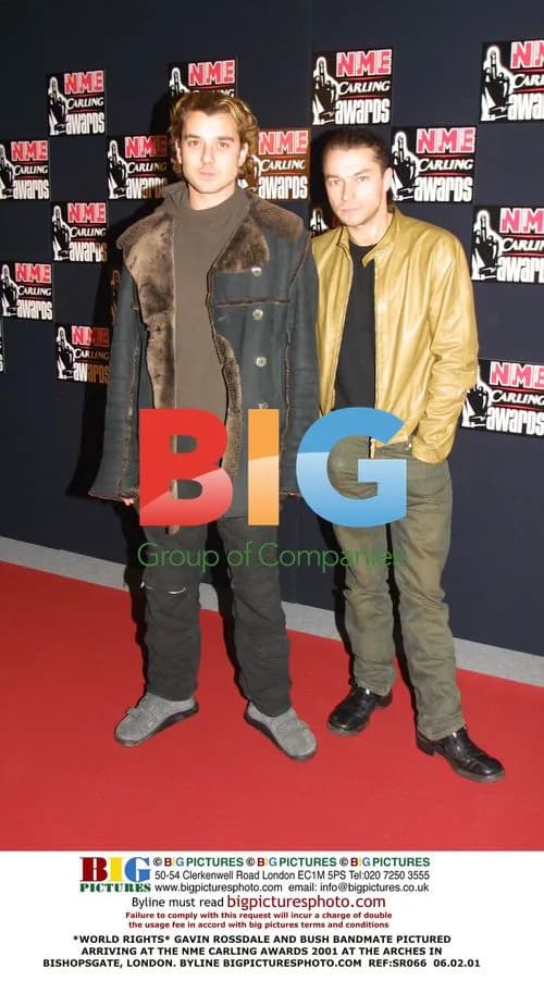 Gavin Rossdale and Bush Bandmate at NME Carling Awards 2001