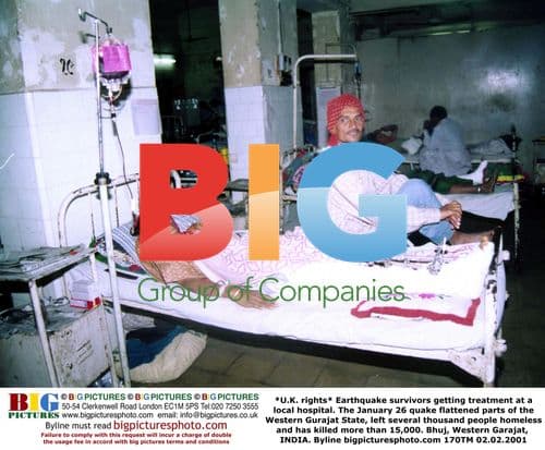Earthquake survivors receiving treatment in Bhuj, India