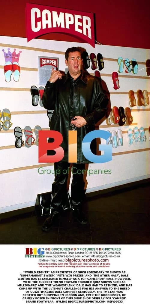 Dale Winton poses in 'Imagine Camper' display