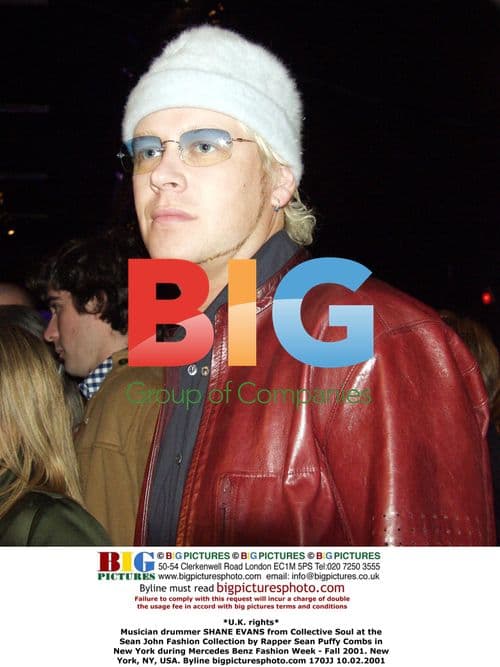 Musician Shane Evans at Sean John Fashion Show