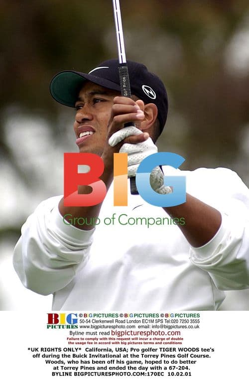 Tiger Woods tees off at Buick Invitational