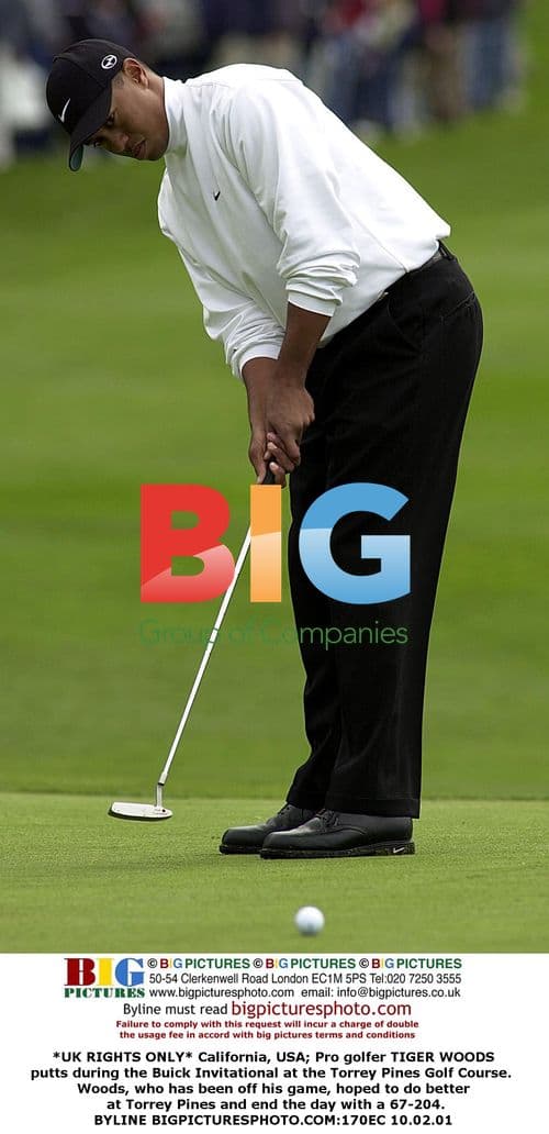 Tiger Woods Putts at Buick Invitational