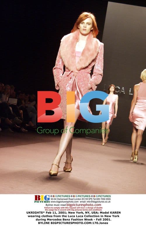 Model KAREN in Luca Luca Collection at NYFW Fall 2001