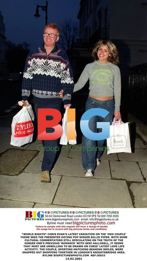 Chris Evans and Billie Piper spotted shopping in Knightsbridge
