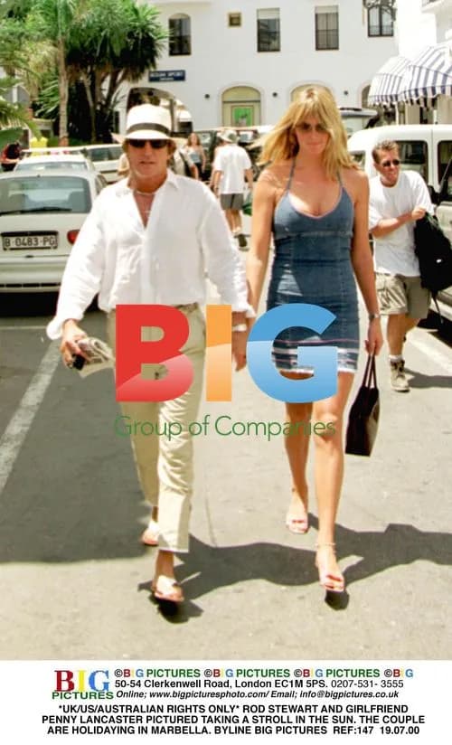 Rod Stewart and Penny Lancaster take stroll in Marbella