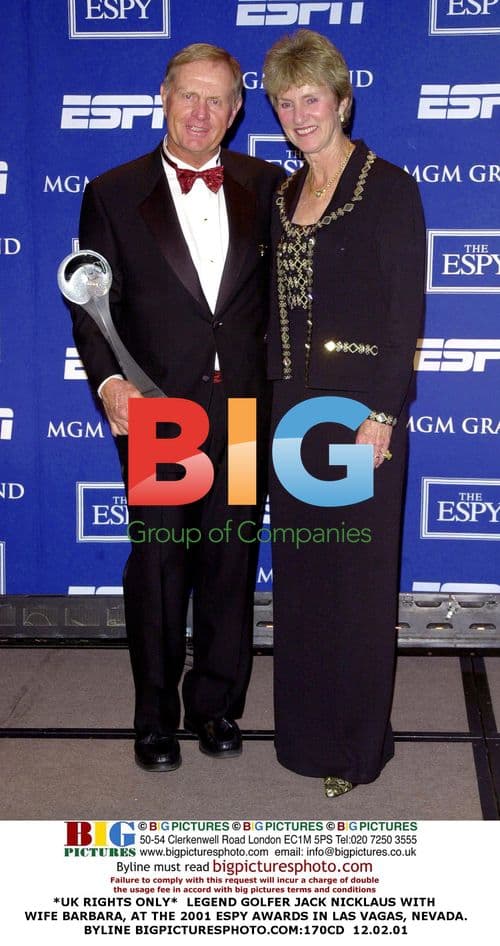 Jack Nicklaus with wife Barbara at 2001 ESPY Awards