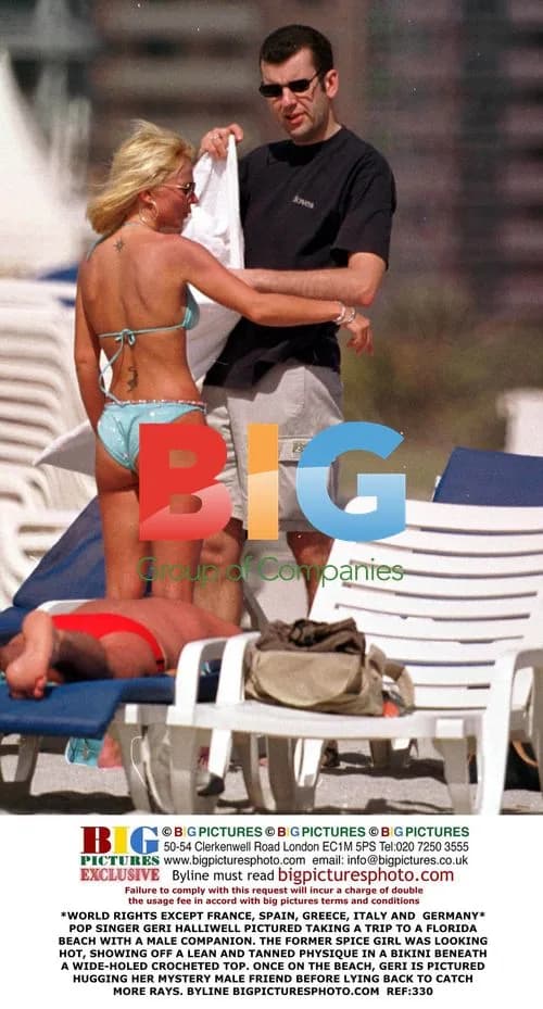 Geri Halliwell Seen with Mystery Male at Florida Beach