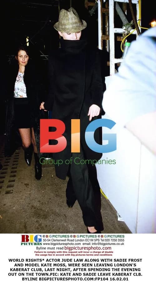 Jude Law, Sadie Frost and Kate Moss Leaving Kabaret Club