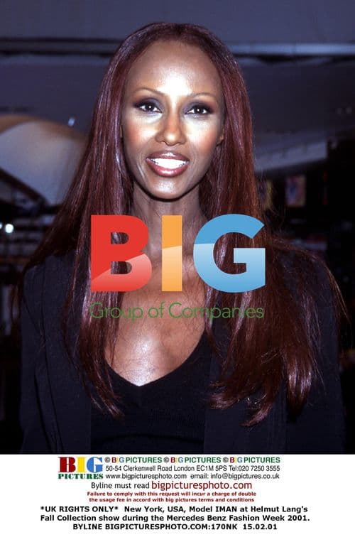 IMAN at Helmut Lang Fall 2001 Fashion Show