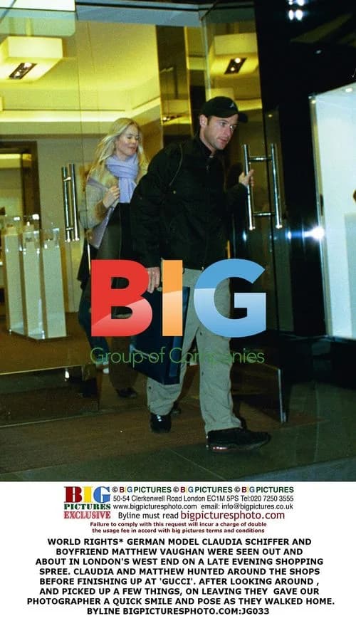 Claudia Schiffer and Matthew Vaughan Shopping in London