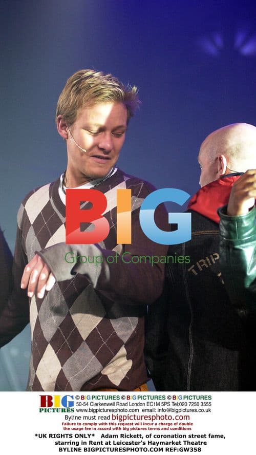 Adam Rickett in Rent at Leicester's Haymarket Theatre