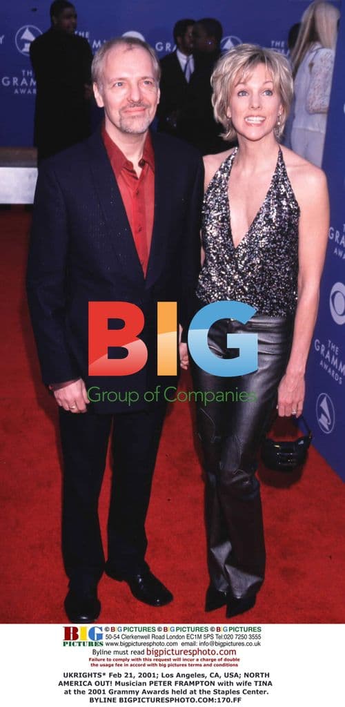 Peter Frampton and wife Tina at 2001 Grammys