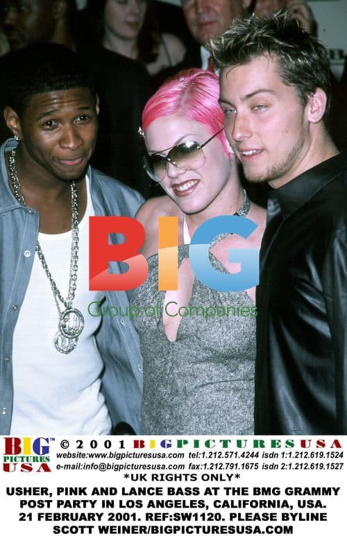 Usher, Pink and Lance Bass at BMG Grammy Party