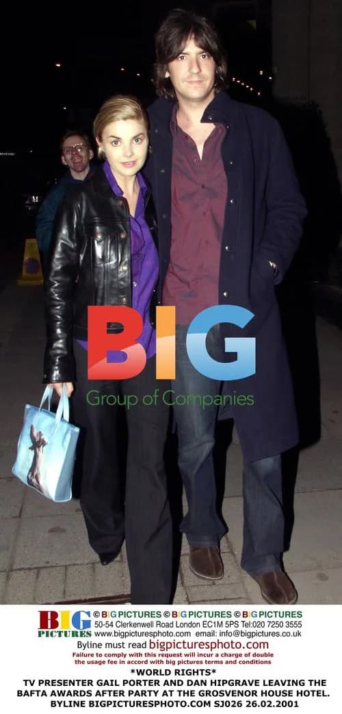 GAIL PORTER AND DAN HIPGRAVE LEAVING BAFTA AFTER PARTY