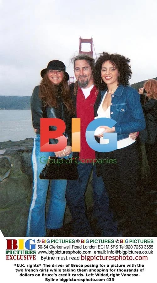 Bruce with French girls on shopping trip