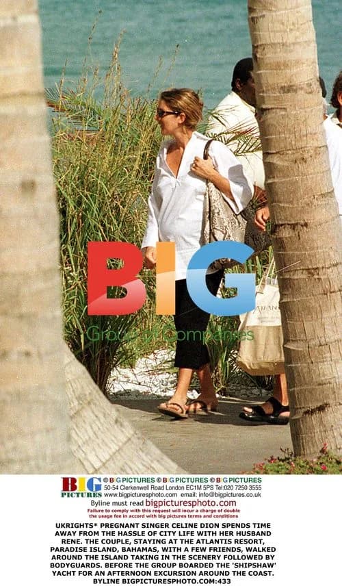 Celine Dion Vacations in Bahamas