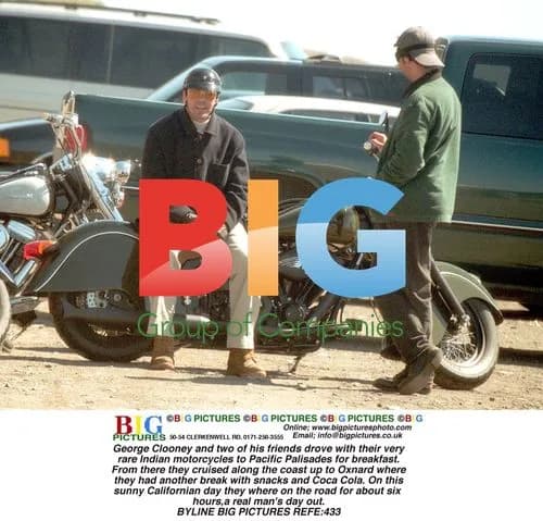 George Clooney and friends on motorcycles
