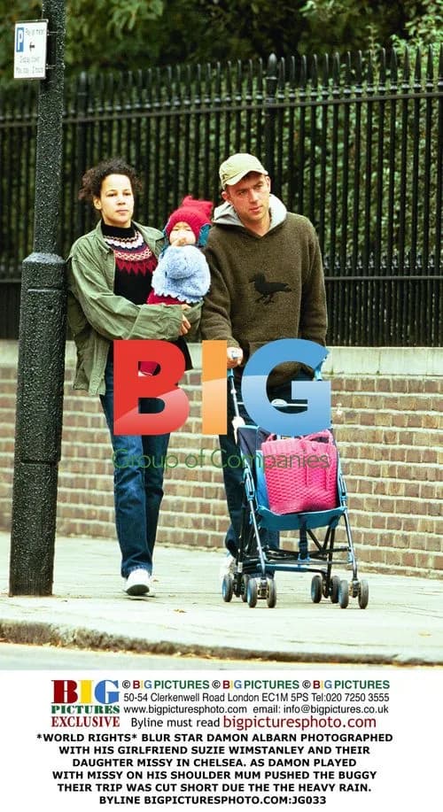Blur's Damon Albarn with family in Chelsea