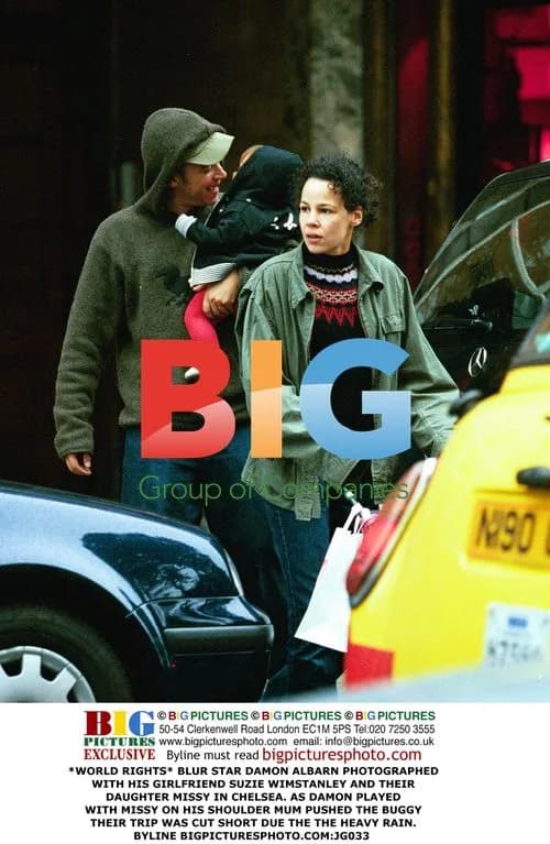 Damon Albarn with Family in Chelsea