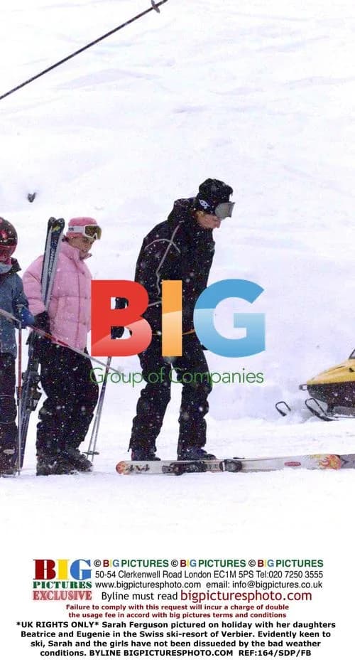 Sarah Ferguson and Daughters Skiing in Verbier
