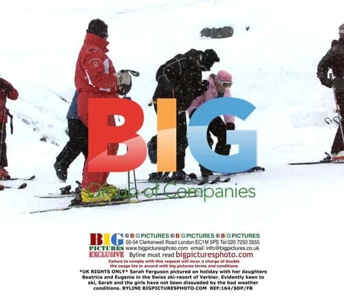 Sarah Ferguson and daughters ski in Verbier