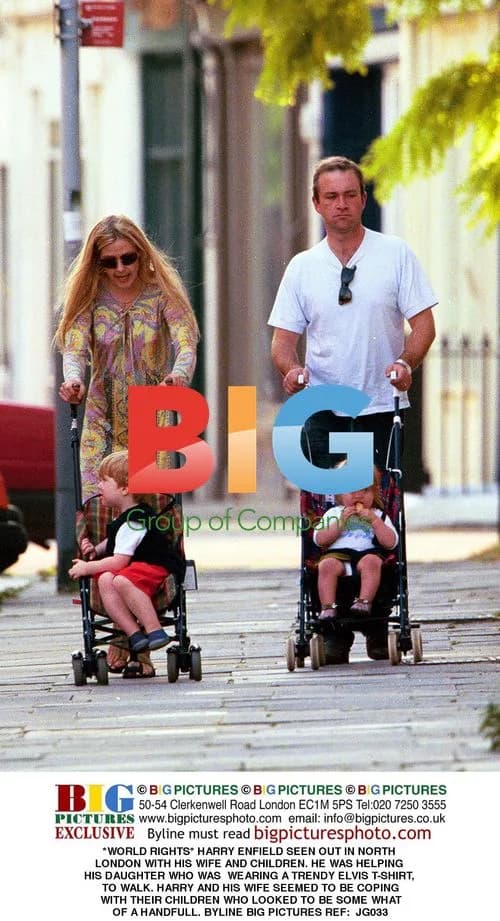 Harry Enfield Out with Family in North London