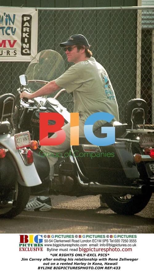 Jim Carrey on Rented Harley in Hawaii