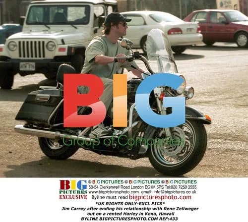Jim Carrey on a rented Harley in Hawaii