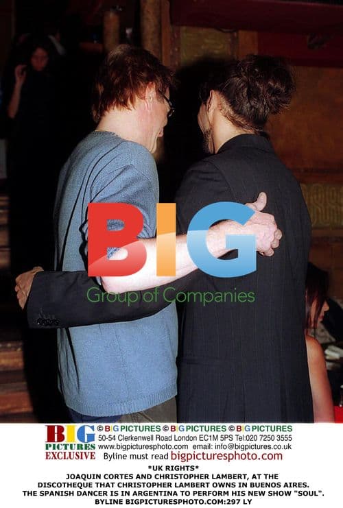 Joaquin Cortes and Christopher Lambert at discotheque