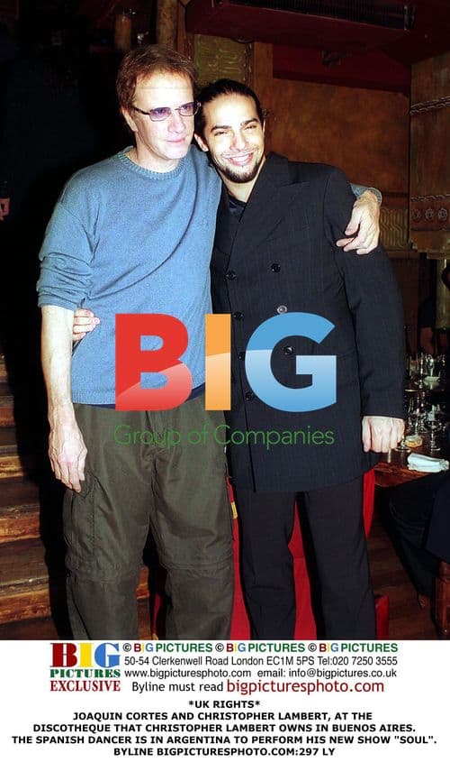 Joaquin Cortes and Christopher Lambert at Lambert's Disco in Buenos Aires