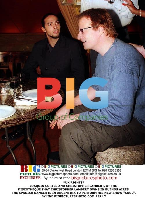 Joaquin Cortes and Christopher Lambert at Disco in Buenos Aires