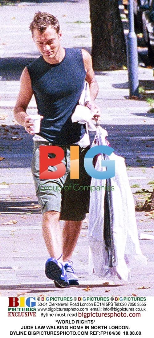 Jude Law Walking Home in North London