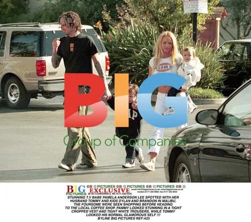 Pamela Anderson Lee and Family in Malibu