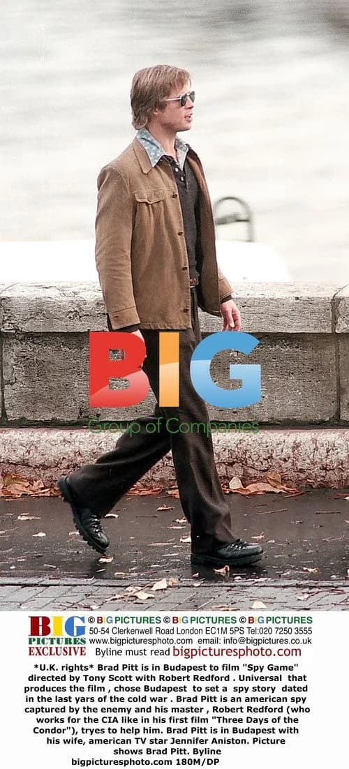 Brad Pitt on Set of "Spy Game" in Budapest