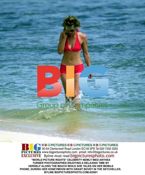 Anthea Turner Relaxes on Beach During Honeymoon