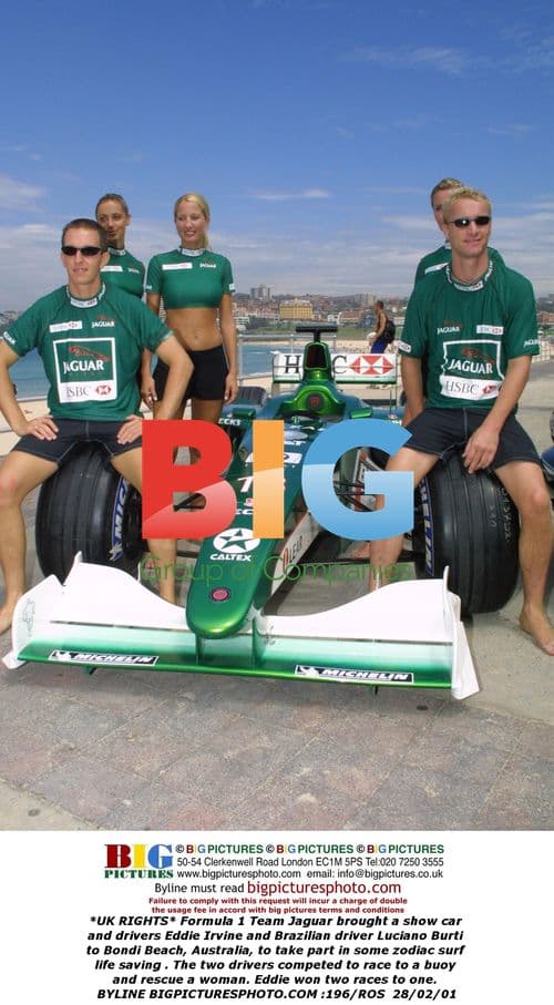 F1 Drivers Eddie Irvine and Luciano Burti at Bondi Beach